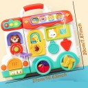 Placa ocupată Montessori autobuz 27 x 20 cm Valiză pliabilă cu lumini, sunete și muzică Jucărie senzorială cu telefon și ceasuri pentru copii 2