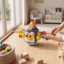 Placa ocupată Montessori pinguin 17 x 13 cm Cub senzorial cu figurina care sare și cheie Jucărie pentru motricitate fină în călătorii pentru copii 4
