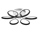 Plafonnier LED en forme de fleur 30 cm Design moderne Lampe décorative noir et blanc Diamètre 30 cm Lumière blanche froide 12W LED Éclairage 3-8 1