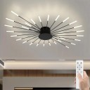 Plafonnier LED en forme de soleil avec plus de 20 bras, dimmable avec télécommande, 3 températures de lumière, 220 V, pour le salon 4