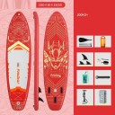 Planche de Paddle Funwater Gonflable 350x90x15 cm Capacité 200 kg PVC Motif Futuriste Robot avec Paddle 3 Dérives Sangle Pompe et Sac à Dos 4