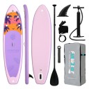 Planche de Paddle Funwater Gonflable Touristique pour Paddle en Stand Up avec Motif de Palmiers et de Coucher de Soleil avec Pagaie Pompe et Sac à Dos Plusieurs Couleurs 3