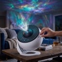 Planetarium Projektor Sternenhimmel 12 Projektionsscheiben Rotation 360° Timer 1 und 2 h Einstellbare Schärfe USB 5 V Weiß Nachtlicht 3