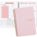 Planificator săptămânal 13,9 x 21 cm Jurnal spiralat colorat pentru 52 de săptămâni Monitorizare obiceiuri Organizator de notițe Husă 3
