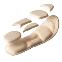Plantillas beige para mujer, talla EU 35-39, suaves, cómodas, con amortiguación, absorción del sudor, soporte para el pie, protección de los puntos 3