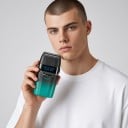 Planžetový holicí strojček Dvojitá planžeta LCD displej 9000 RPM Výdrž 150 minút USB Čierno-tyrkysový Holenie tváre i hlavy do hladka 3