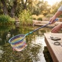 Plasă telescopică pentru insecte și fluturi Lungime extensibilă 52–88 cm Diametru 25 cm Albastră Pentru prinderea mormolocilor și peștilor 8