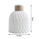 Plastdekorerad vas för blommor 14,5 x 12 x 4,5 cm Dekorativ vas med snodddekoration Rustik heminredning Designprydnad för inredning 3