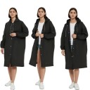 Pláštěnka s kapucí 136 × 115 cm EVA černá lehká zapínání na patentky ochrana proti dešti každodenní nošení venkovní použití 5