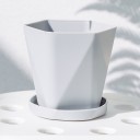 Plastic bloempot met schotel 10