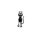 Plastic Bookmark Cat 12.3 x 4.3 cm Black Silhouette Decorative Bookmark for Reading in Books and Notebooks 1