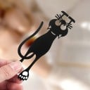 Plastic Bookmark Cat 12.3 x 4.3 cm Black Silhouette Decorative Bookmark for Reading in Books and Notebooks 3