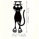 Plastic Bookmark Cat 12.3 x 4.3 cm Black Silhouette Decorative Bookmark for Reading in Books and Notebooks 4