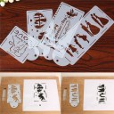 Plastic Cake Stencils Set of 4 Wedding and Valentine's Themes with Silhouettes of Loving Couples for Decorating with Sugar or Cocoa 4