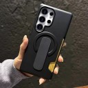 Plastic Case voor Samsung Galaxy S24 met Kaart Houder Silikonenschuifband voor Vinger Ondersteuning voor Magnetisch Opladen 14