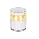 Plastic container with a pressing dispenser 50 ml transparent plastic and golden cosmetic jar for cream serum and skin cosmetics 1