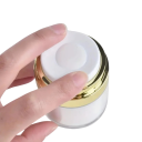 Plastic Container with Squeeze Dispenser 30 ml Transparent Plastic and Gold Cosmetic Jar for Creams Serums and Skincare 3