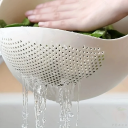Plastic Mesh Bowl 20 x 14.5 x 11 cm Kitchen Strainer for Rice and Vegetables with Handles Multifunctional Colander for Washing and Draining Food 3