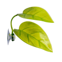 Plastiche dubbele blad met zuignap voor reptielen, decoratie voor terrarium, plek voor opwarming en rust 1