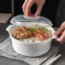 Plastikmikrobølgeovnsskål med låg og ventil 11,5 x 18 cm madopvarmningsmadkasse madopbevaring BPA-fri 4