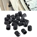 Plastikowe czapeczki na wentylki opon 100 sztuk Czarny z żebrowaną powierzchnią Długość 13 mm Zewnętrzna średnica 12 mm Wewnętrzna średnica 8 mm 2