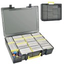 Plastikowe pudełko do przechowywania kart do gry i kolekcjonowania na ponad 2300 elementów z regulowanymi przegródkami i uchwytem 35,5 x 1