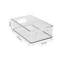 Plastová úložná krabička průhledná 25,5 x 15,1 x 7,6 cm organizér s úchyty plastový box pro kuchyni, koupelnu a domácnost 4