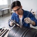 Plastové zváracie tyče 40 ks Dĺžka 20 cm Priemer 3 mm Trojuholníkový profil Čierne Na opravy plastových nádrží nárazníkov a kajakov 2