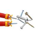 Plastový upevňovací držák s vrutem fosforeskující univerzální upevňovací prvek červeno žlutý pro tesařské a montážní práce 2