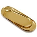 Plateau décoratif en acier inoxydable 18 cm Plateau de rangement ovale doré Organisateur élégant pour bijoux, cosmétiques, clés Décoration intérieure 3