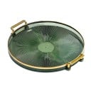 Plateau décoratif rond en plastique avec poignées 27 cm longueur 29,5 cm plateau pour cosmétiques dans la salle de bain, le salon 2
