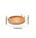 Plateau tissé à la main de 24 cm Panier comme organisateur Plateau décoratif rond pour petits objets clés cosmétiques accessoires de maison 3