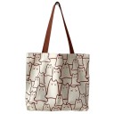 Plátěná nákupní taška přes rameno 35 x 30 x 25 x 5 cm Dámská kabelka s motivem kočky Módní shopper taška Neformální grafická taška 4