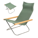Plátěné relaxační křeslo s podnožkou Skládací rám Křeslo 54 x 60 cm a podnožka 50 x 40 cm Dřevo a kov Na domácí i venkovní odpočinek 1