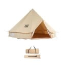Plátěný kempingový stan zvonový pro 4 osoby 3 x 2 m prodyšný béžový pro kemping glamping festivaly a venkovní pobyt 2