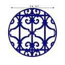 Plato cerámico plano redondo de 26,67 cm con patrón ornamental de rejilla plato decorativo para servir platos principales 4