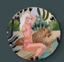 Plato decorativo con motivo de felino 4