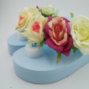 Plattflipflops för kvinnor med blommor 7