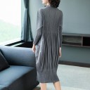 Pleated Long Sleeve Dress 6
