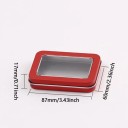 Plechová dárková krabička 8,7 × 6 × 1,7 cm kovová dóza s průhledným okýnkem barevná krabička na drobnosti čaj kávu balení 2