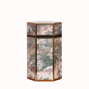 Plechová dóza na čaj a kávu se vzduchotěsným víkem 15×8 cm kovová krabička se vzorem tradiční čínské malby zlatá pro skladování 5