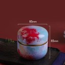 Plechová dvojitá krabička 8,5 × 8,5 cm modro červený abstraktní efekt se zlatým pruhem dóza s víkem na šperky a drobnosti 2