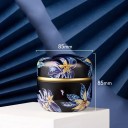Plechová dvojitá krabička 8,5 × 8,5 cm tmavý kvetinový motív modré kvety žlté detaily so zlatým pruhom dóza s viečkom 2