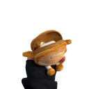 Πλεχτή πορτοφολάκι τοστ 10 x 8 εκ. Ρομαντική τσάντα για κέρματα και ακουστικά Μπρελόκ Παιχνίδι για παιδιά Κούκλα Πολυεστέρας Δώρο 3