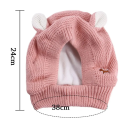 Pletena czapka dla psa 24 cm wysokości 38 cm obwód szyi Ciepła ochronna kominiarka na uszy dla małych i średnich psów Zimowy dodatek przeciw wiatrowi 2