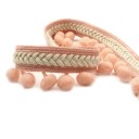 Pletená stuha s kulatými třásněmi 6 cm x 91 cm Dekorační textilní stuha Polyester a bavlna Stuha na šití dekorace DIY ruční práce 11