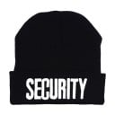 Pletená zimná čiapka s vyšitým nápisom Security Čierna s ohrnutým lemom Nekúšuci akryl Univerzálna veľkosť Obvod hlavy 55 až 62 cm 1