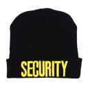 Pletená zimná čiapka s vyšitým nápisom Security Čierna s ohrnutým lemom Nekúšuci akryl Univerzálna veľkosť Obvod hlavy 55 až 62 cm 2