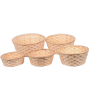 Pletený košík kulatý 16 × 7 cm bambus přírodní úložný košík na pečivo ovoce dekorace domácnost kuchyně 2