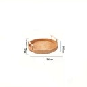 Pletený košík kulatý s držadly 24 cm ratan přírodní servírovací podnos na ovoce, pečivo a dekorace do domácnosti 5